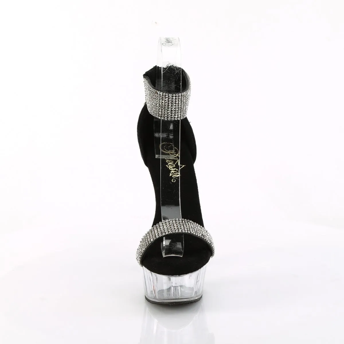 DELIGHT-641 Black Shimmery Fabric/Clear