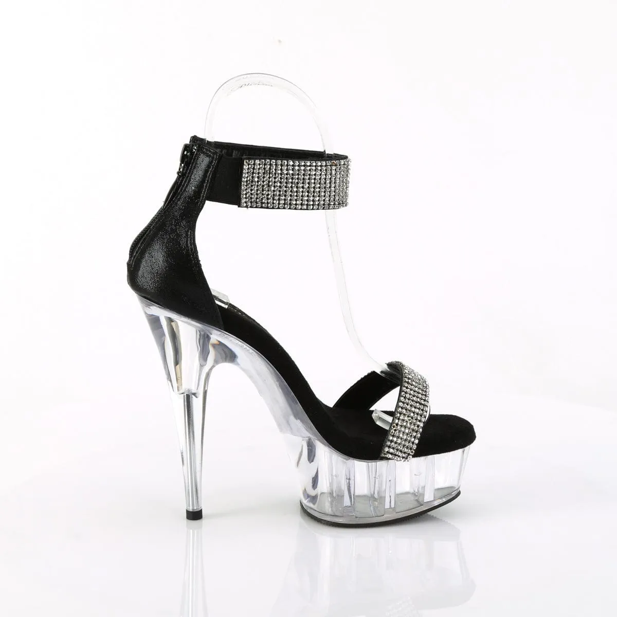 DELIGHT-641 Black Shimmery Fabric/Clear