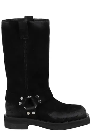 Demi Boot With Vintage Effect And Metal Detail