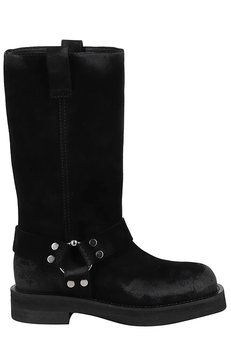 Demi Boot With Vintage Effect And Metal Detail