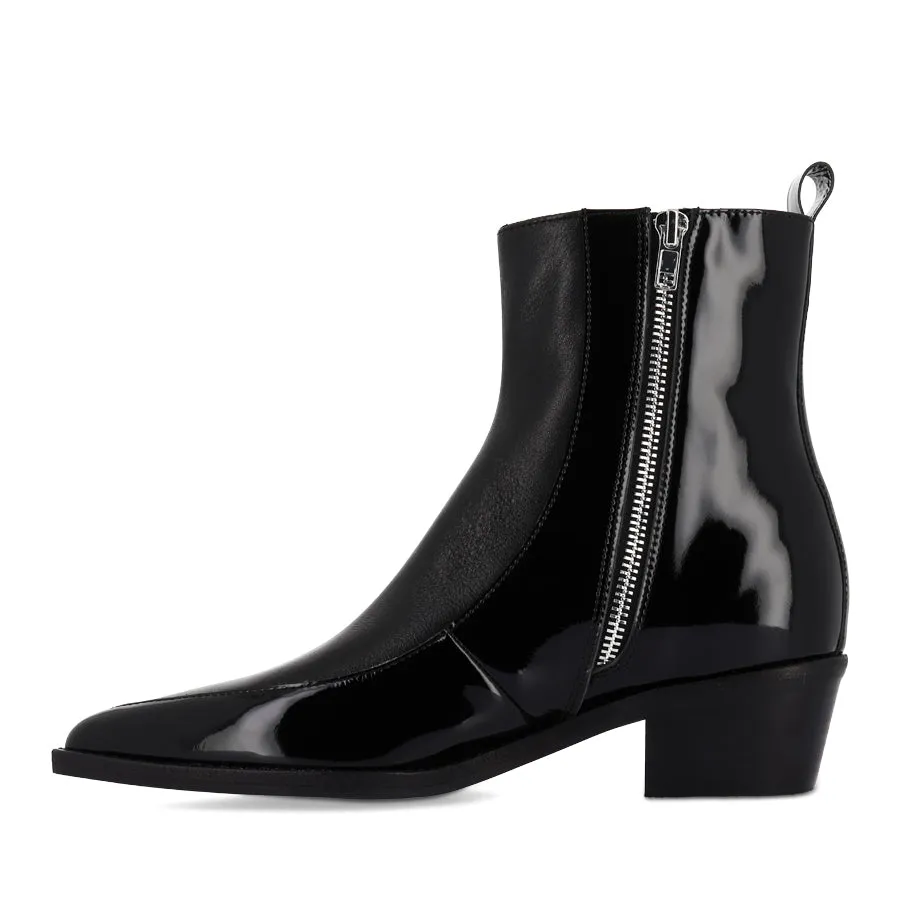 DENTAN - BLACK BLACK PATENT LEATHER