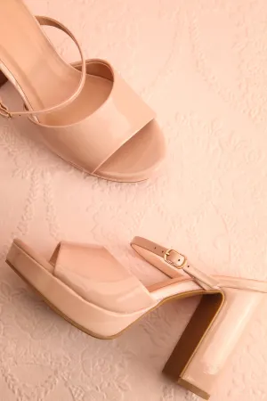 Dermale | Beige High Heel Sandals