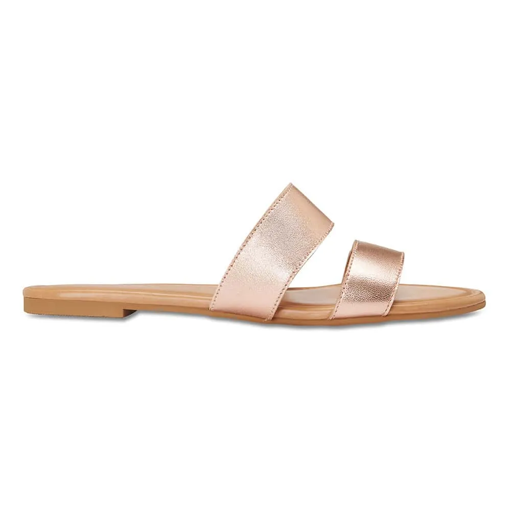 Deuce Slide in Rose Gold Leather