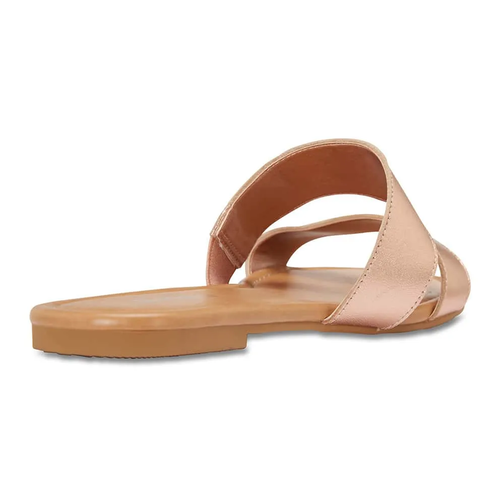 Deuce Slide in Rose Gold Leather