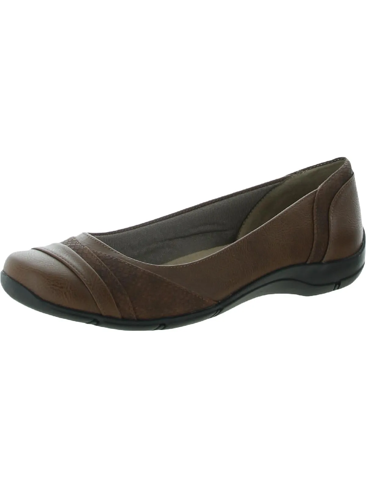Dig Womens Faux Leather Slip On Flats
