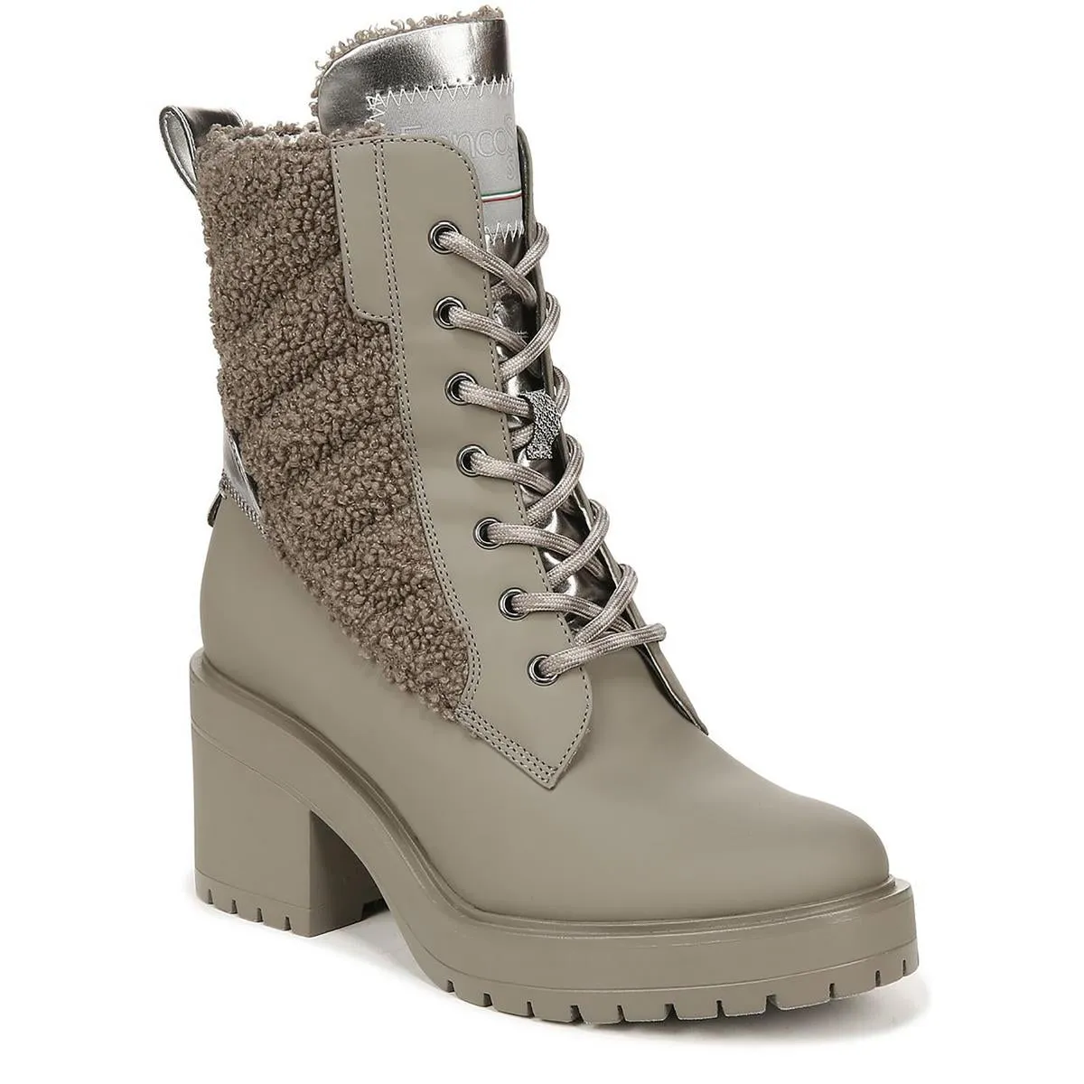 Dizzy 2 Womens Faux Fur Lined Round Toe Combat & Lace-up Boots