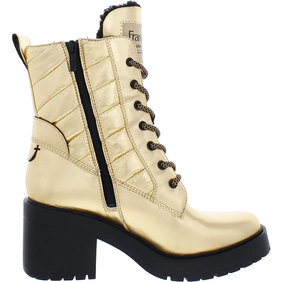Dizzy 2 Womens Faux Fur Lined Round Toe Combat & Lace-up Boots