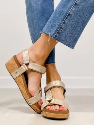Don't Tempt Me Wedge In Gold Wash Metallic