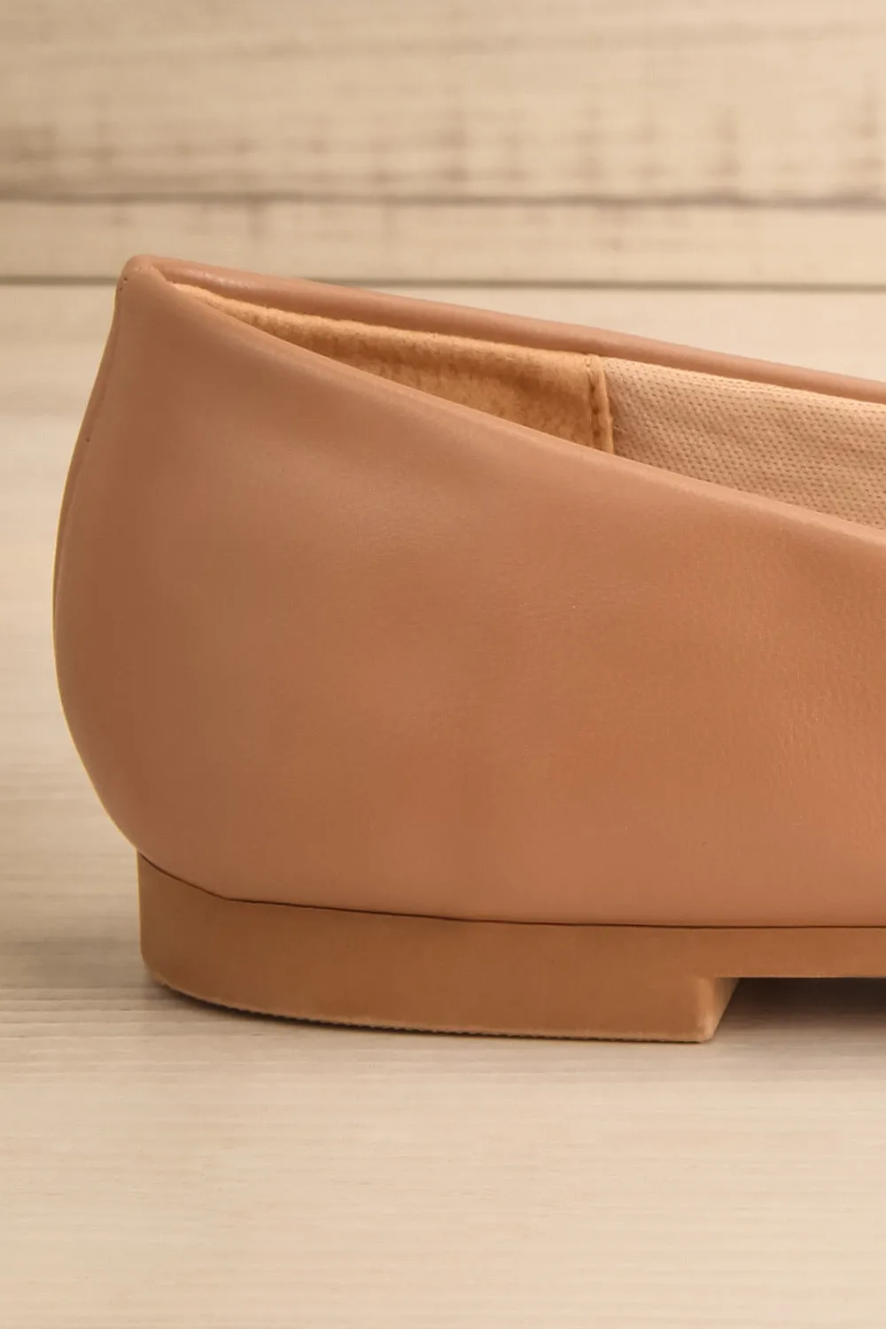 Drake | Beige Pointed Faux-Leather Loafers