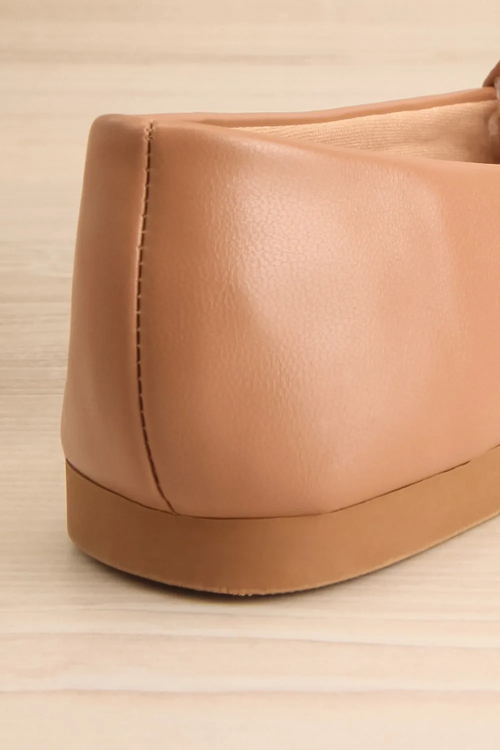 Drake | Beige Pointed Faux-Leather Loafers