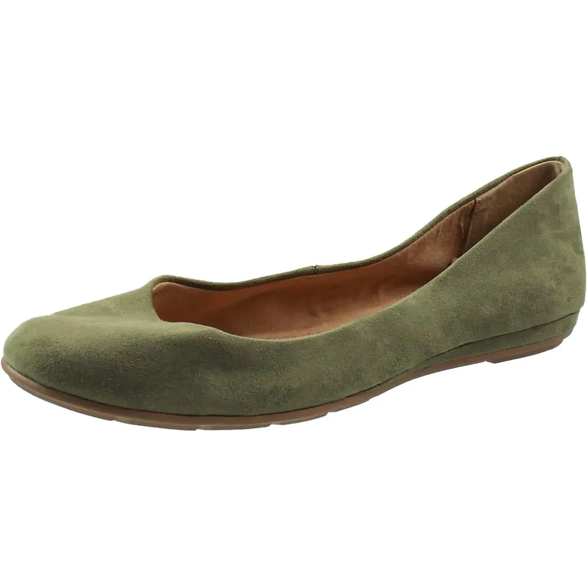 Eliana Womens Microfiber Almond Toe Ballet Flats