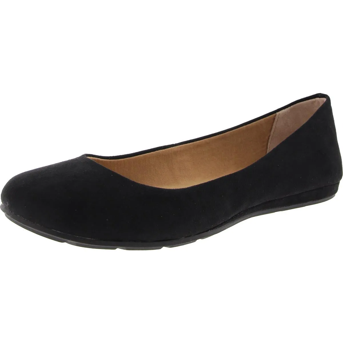 Eliana Womens Microfiber Almond Toe Ballet Flats