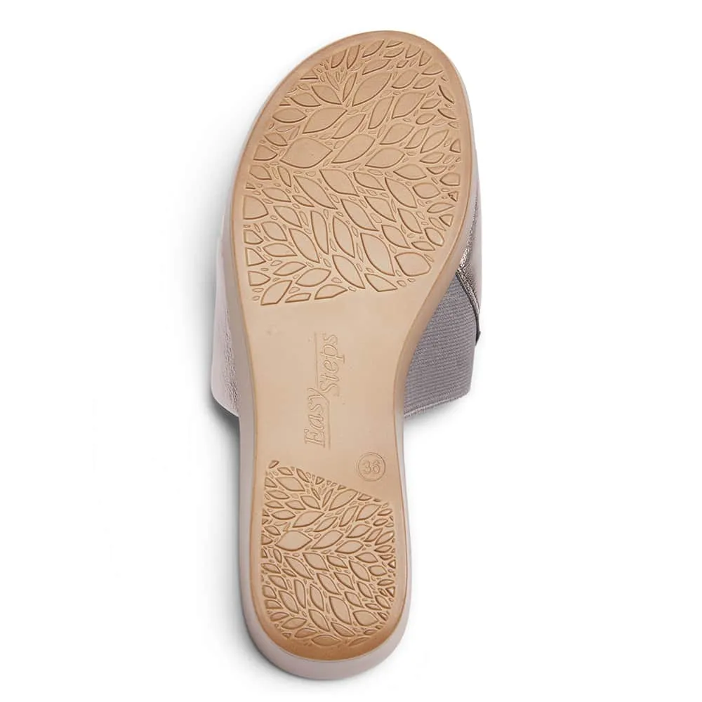 Ellen Slide in Pewter Leather