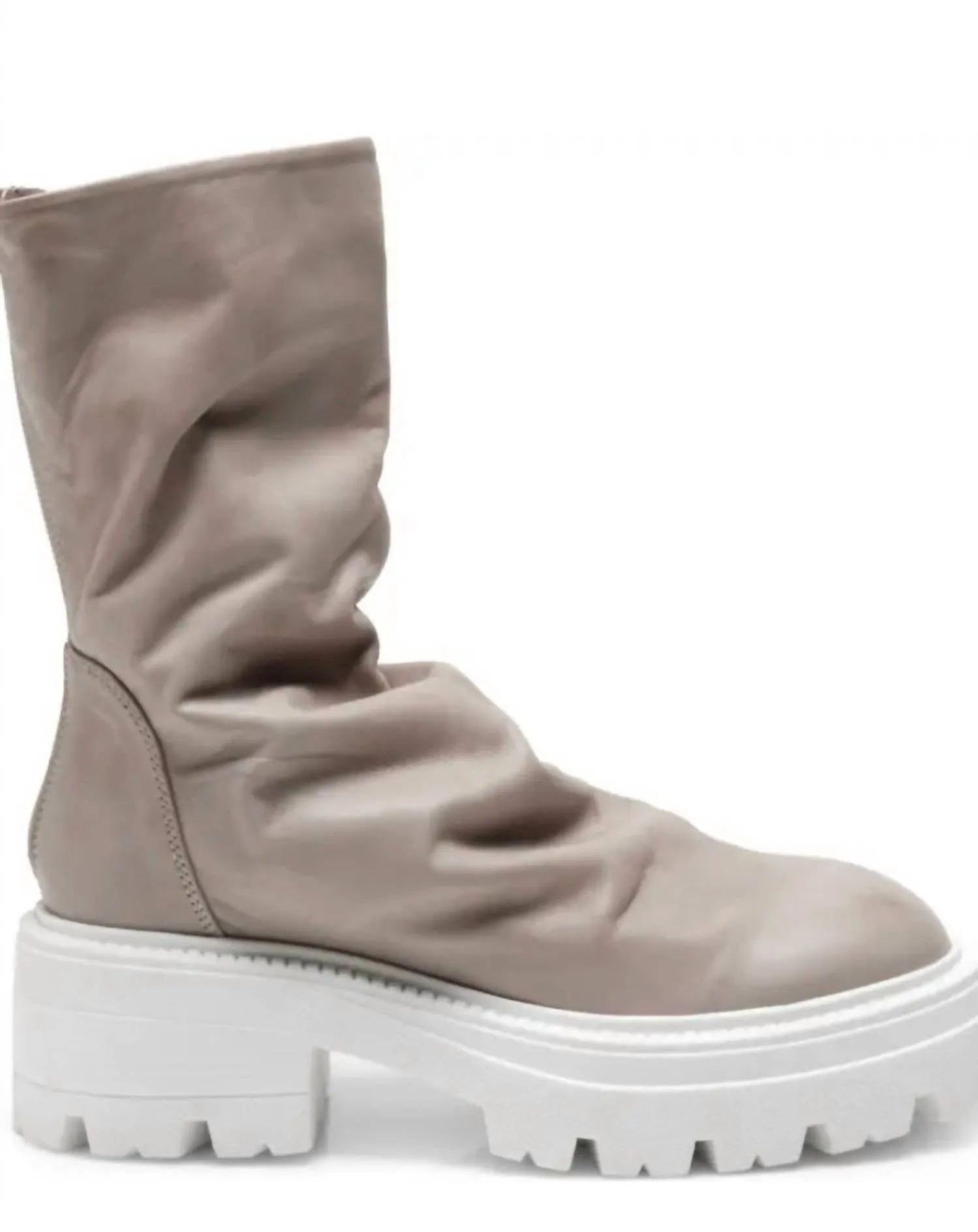 Emma Ruched Boots In Grey
