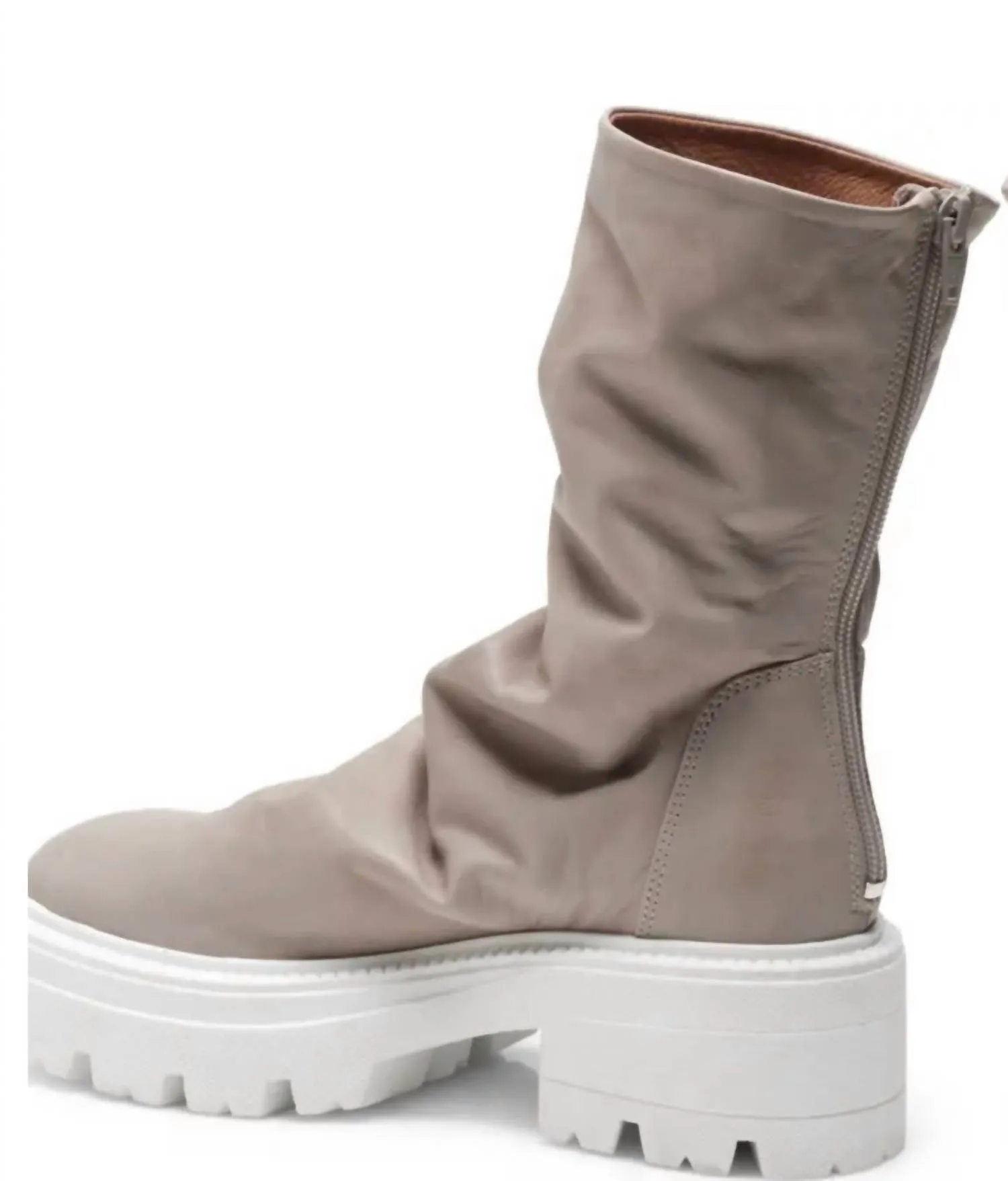 Emma Ruched Boots In Grey