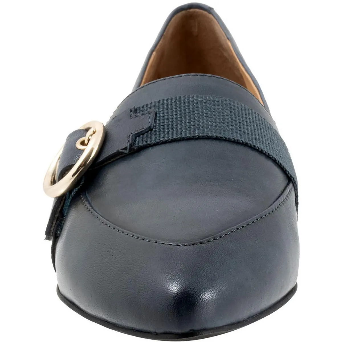 Emmet Womens Leather Pointed Toe Ballet Flats