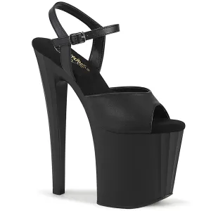 ENCHANT-709 Black Faux Leather/Black Matte