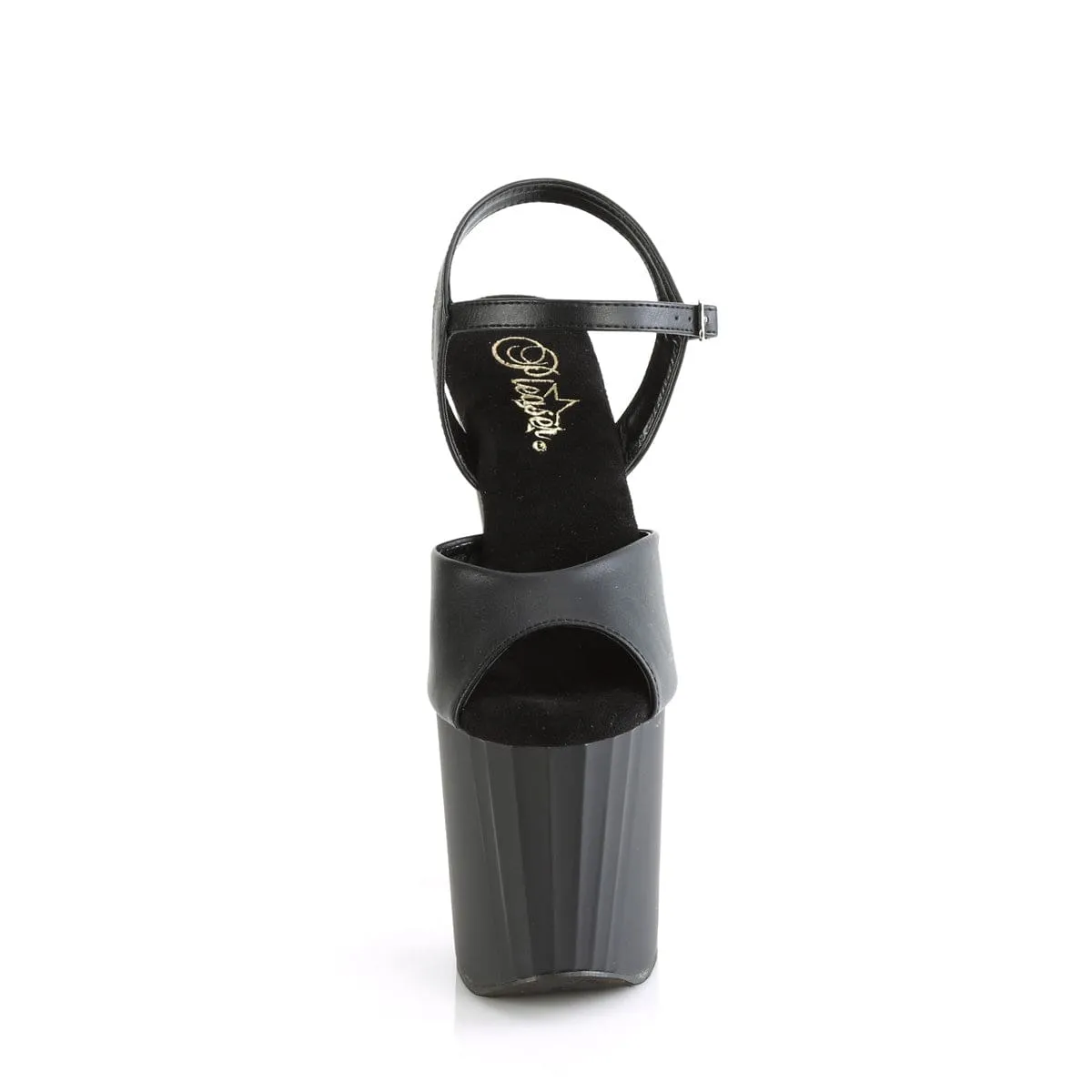 ENCHANT-709 Black Faux Leather/Black Matte