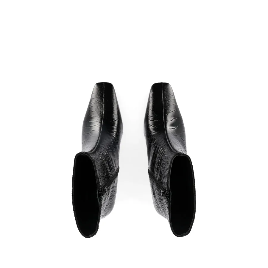 ESTELLE - BLACK CROC LEATHER