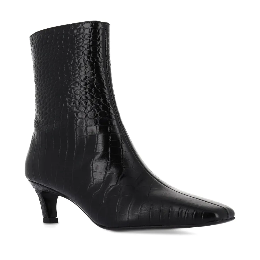 ESTELLE - BLACK CROC LEATHER