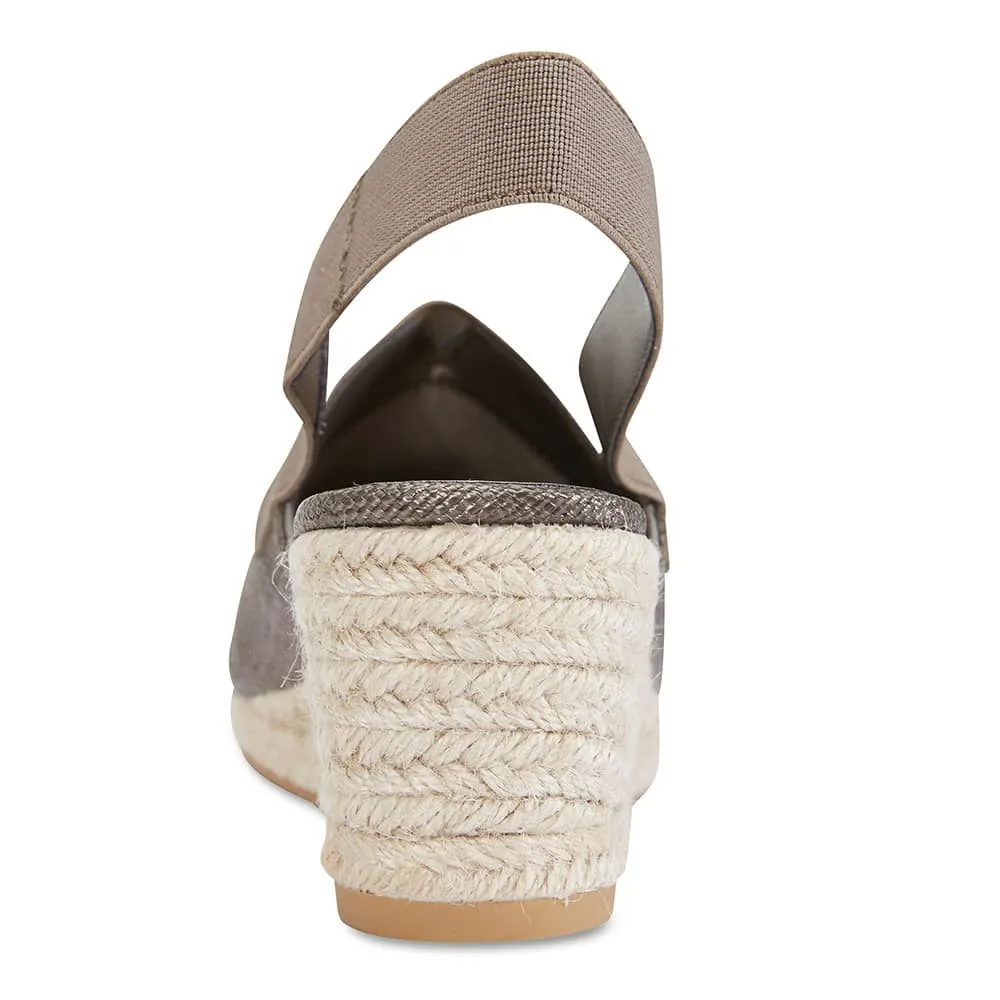 Evelyne Espadrille in Pewter Fabric