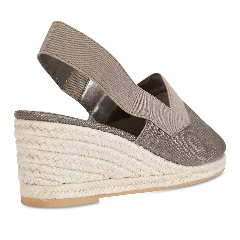 Evelyne Espadrille in Pewter Fabric