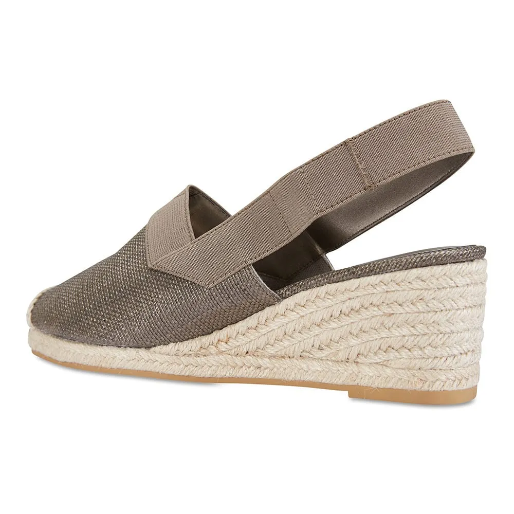 Evelyne Espadrille in Pewter Fabric