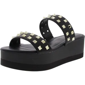 Everett Womens Studded Faux Leather Platform Sandals