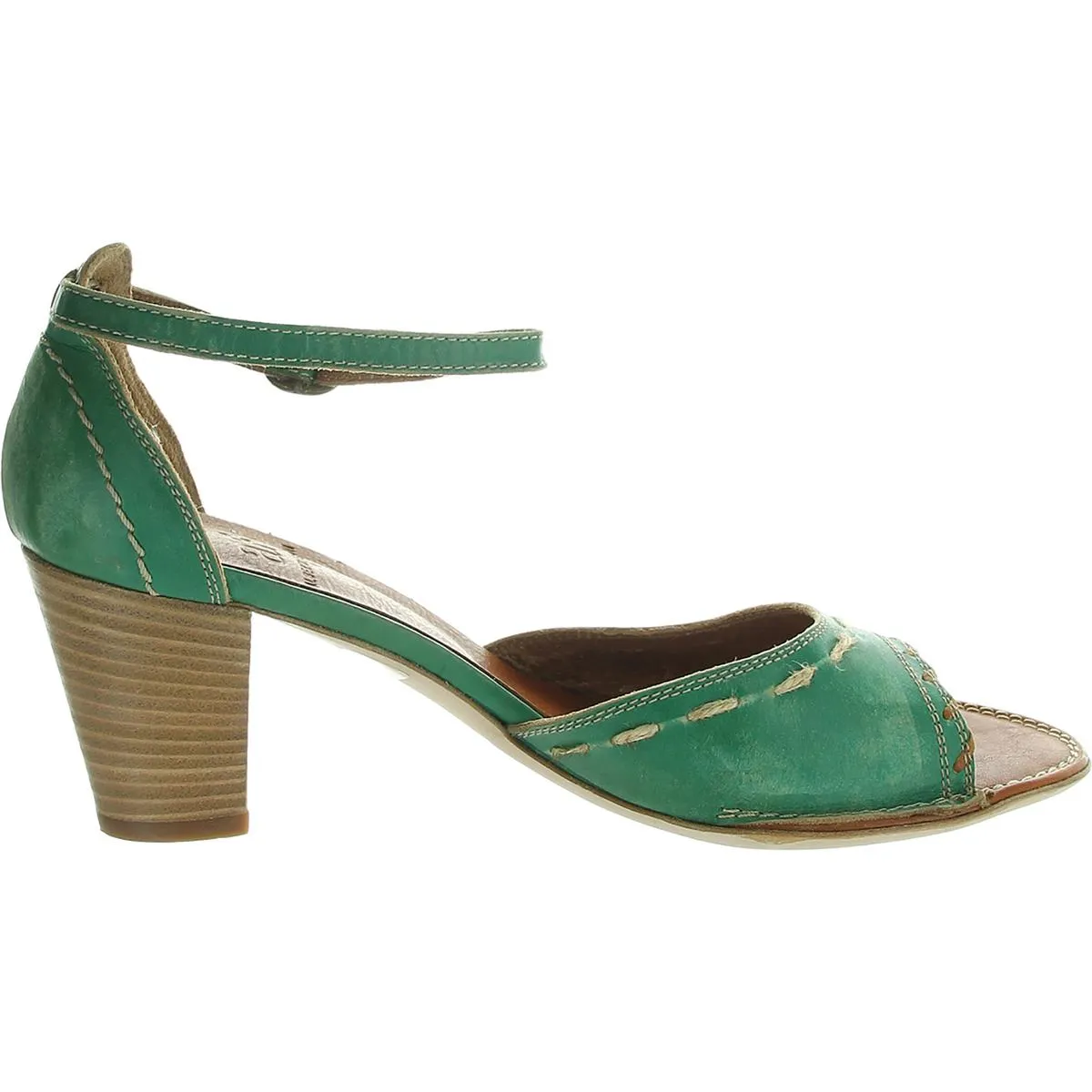 Exclusive Womens Block Heel Leather Ankle Strap
