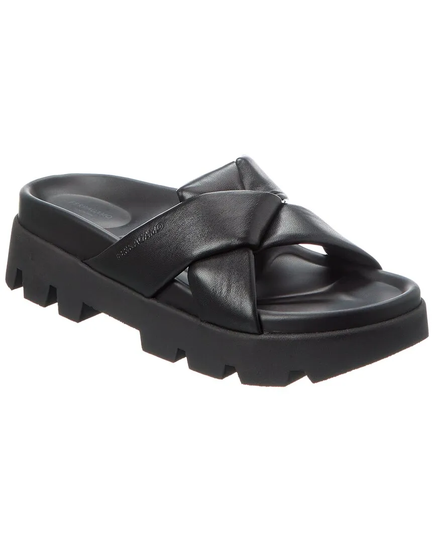 Ferragamo Air Lug Leather Sandal