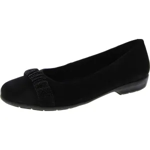 Fifi ll Womens Nubuck Slip On Ballet Flats