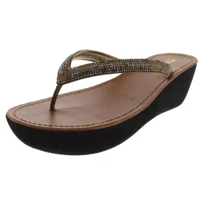Fine Sun Womens Thong Wedges Flip-Flops