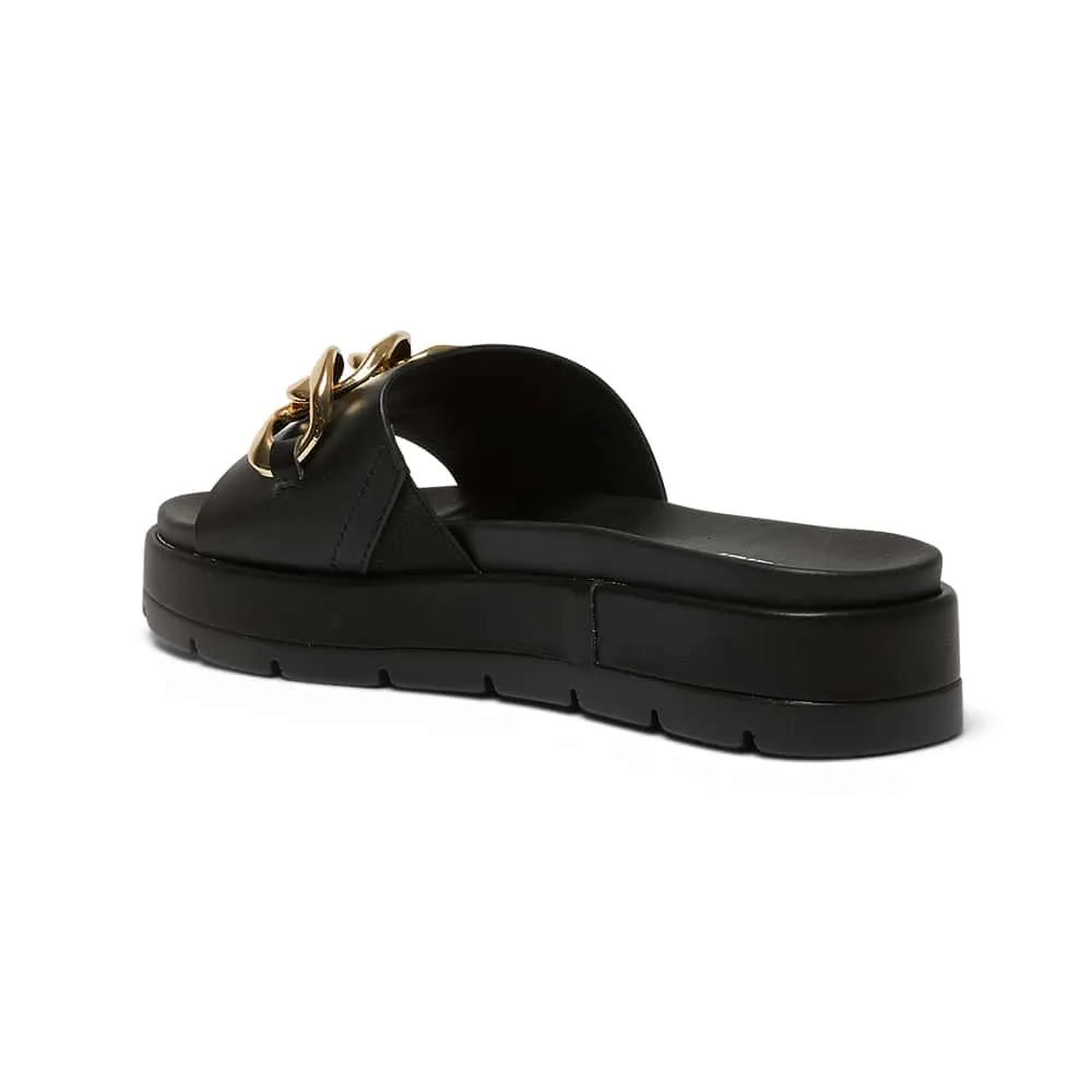 Fiona Slide in Black Smooth