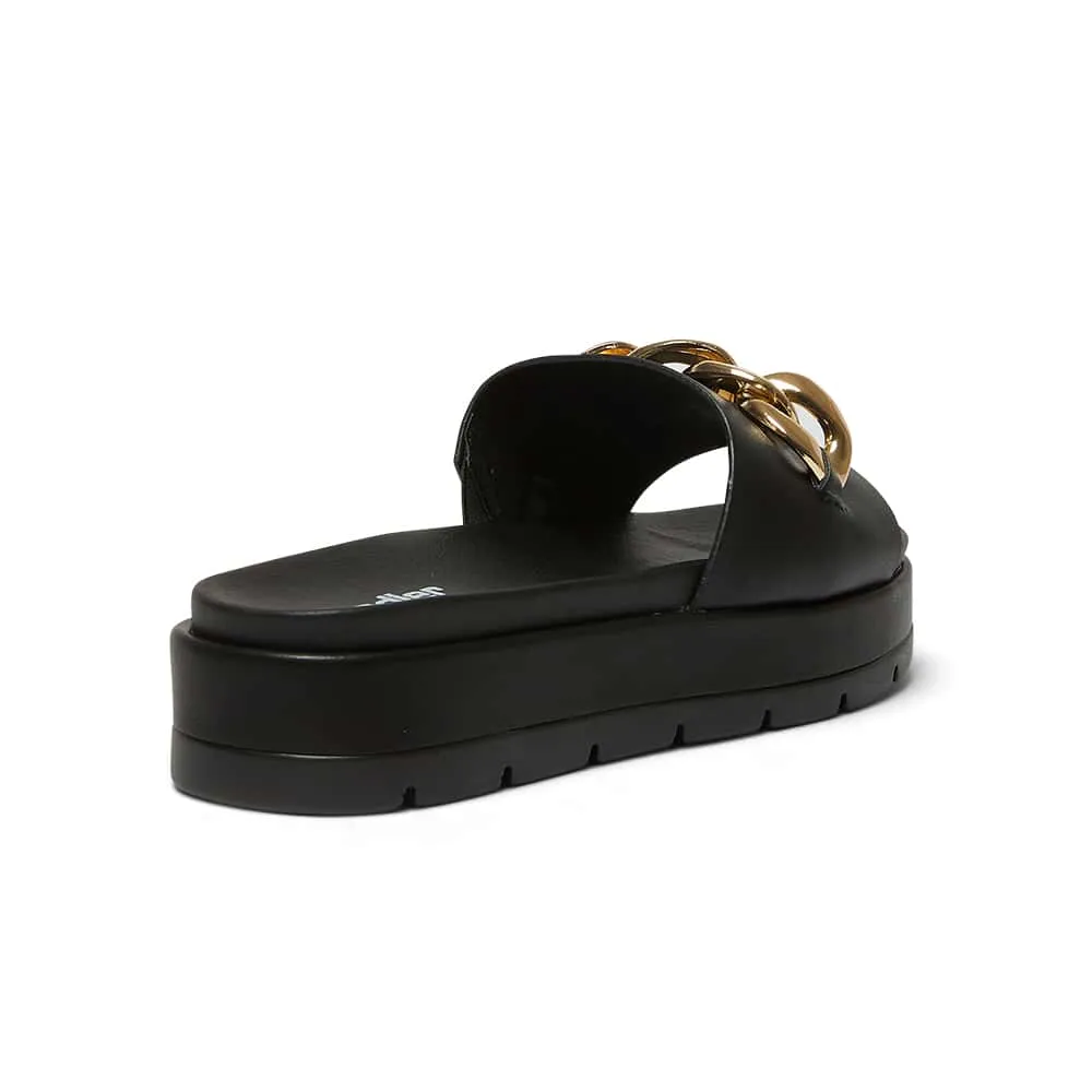Fiona Slide in Black Smooth