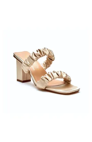 First Love Heeled Sandal In Champagne