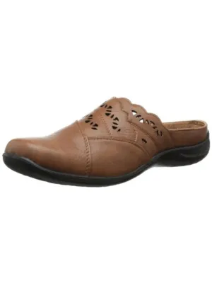 Forever Womens Faux Leather Cut-Out Mules