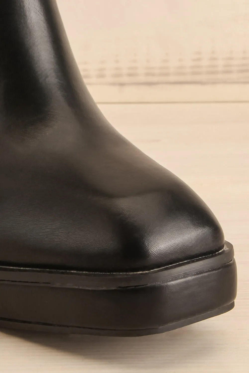 Foster Black | Platform Heeled Ankle Boots