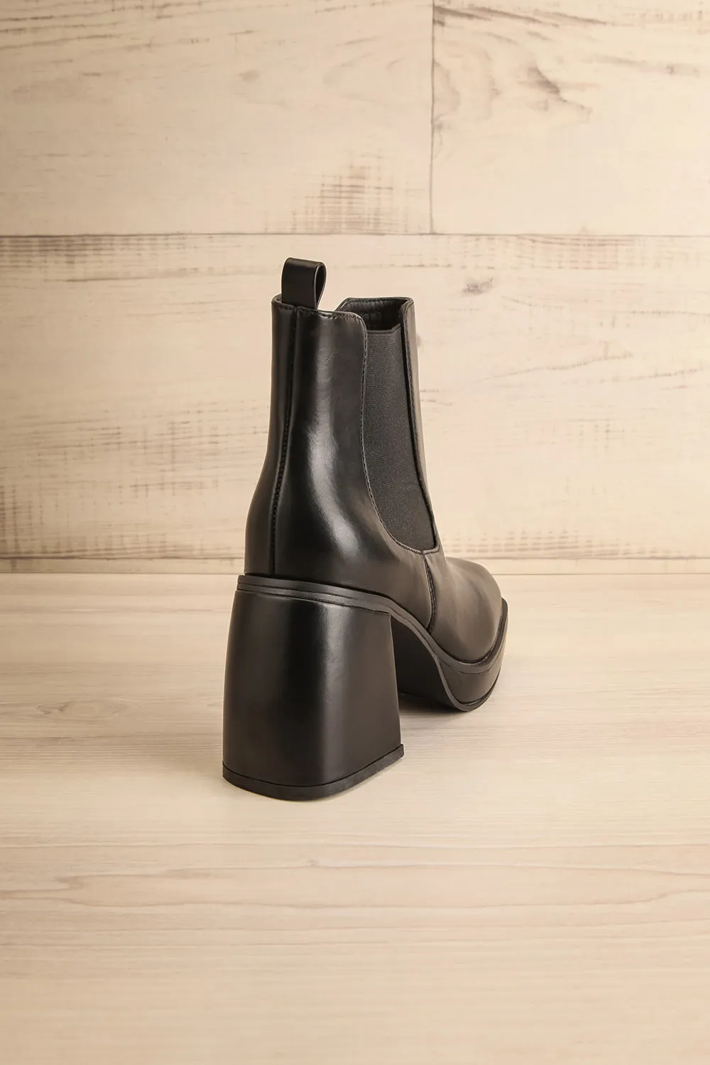 Foster Black | Platform Heeled Ankle Boots