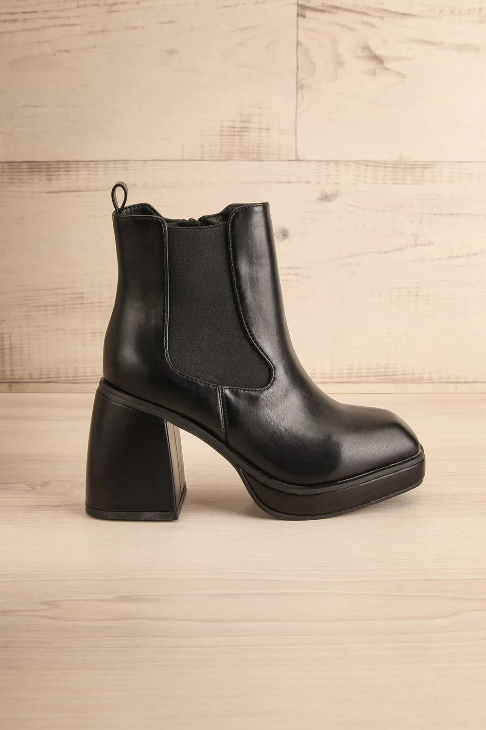 Foster Black | Platform Heeled Ankle Boots