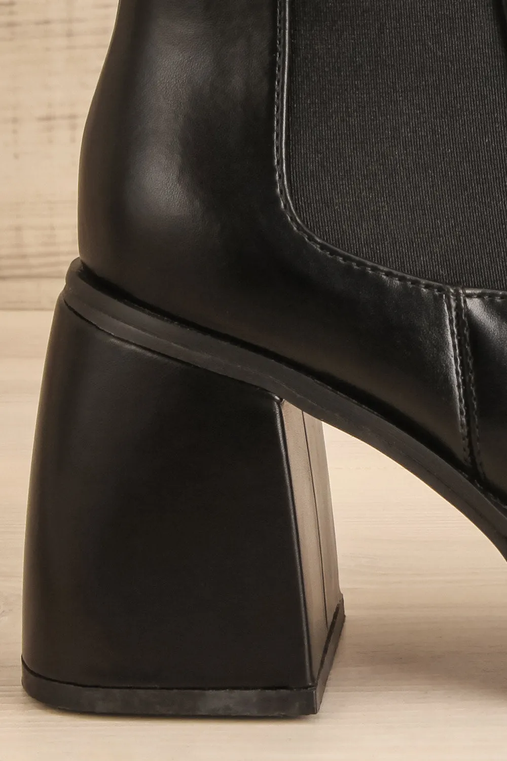Foster Black | Platform Heeled Ankle Boots