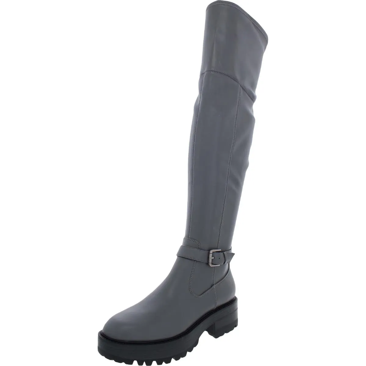 Frazer Womens Lugged Sole Block Heel Knee-High Boots