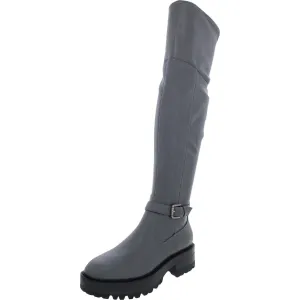 Frazer Womens Lugged Sole Block Heel Knee-High Boots