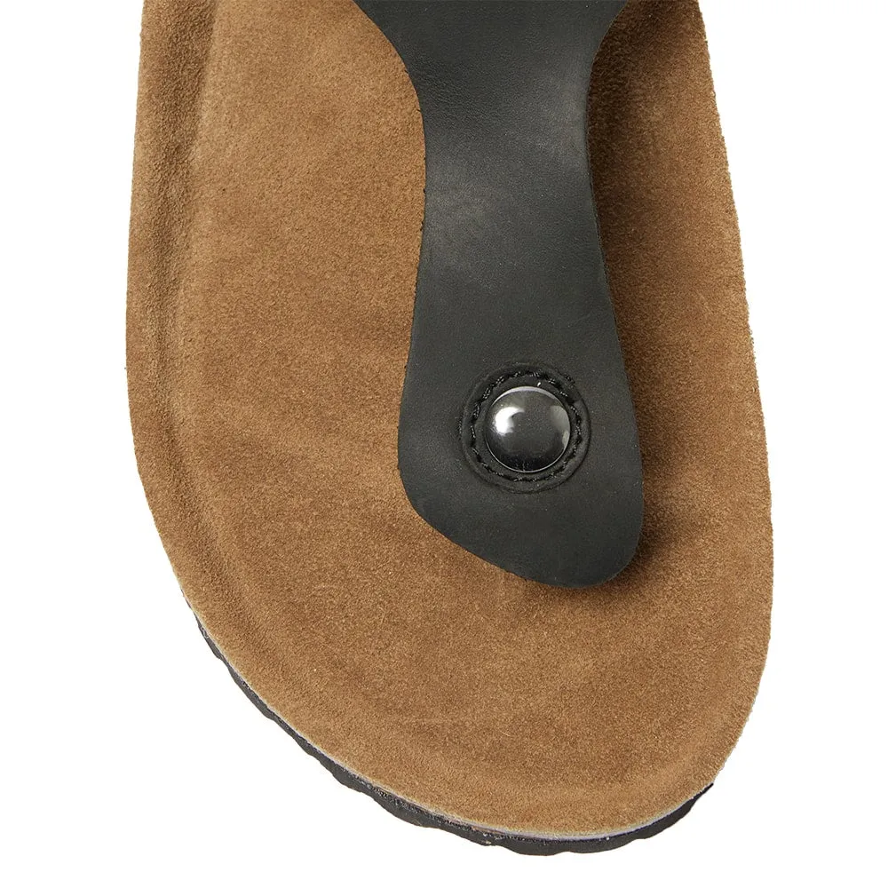 Fresno Sandal in Black Nubuck