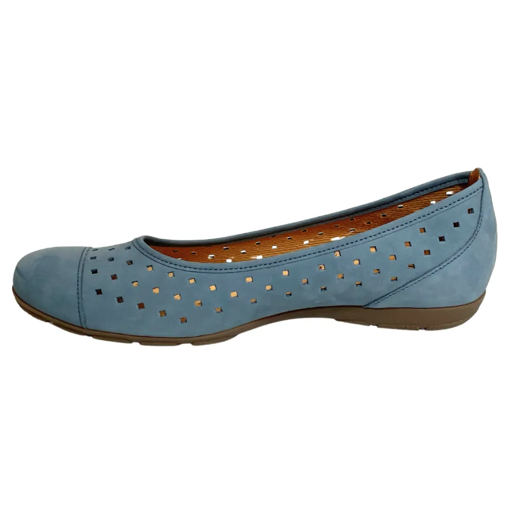 Gabor Ballet Perf Light Blue Flat (Women's)