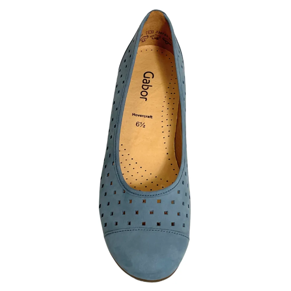 Gabor Ballet Perf Light Blue Flat (Women's)
