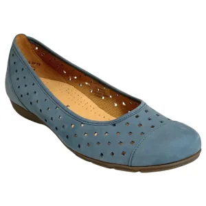 Gabor Ballet Perf Light Blue Flat (Women's)