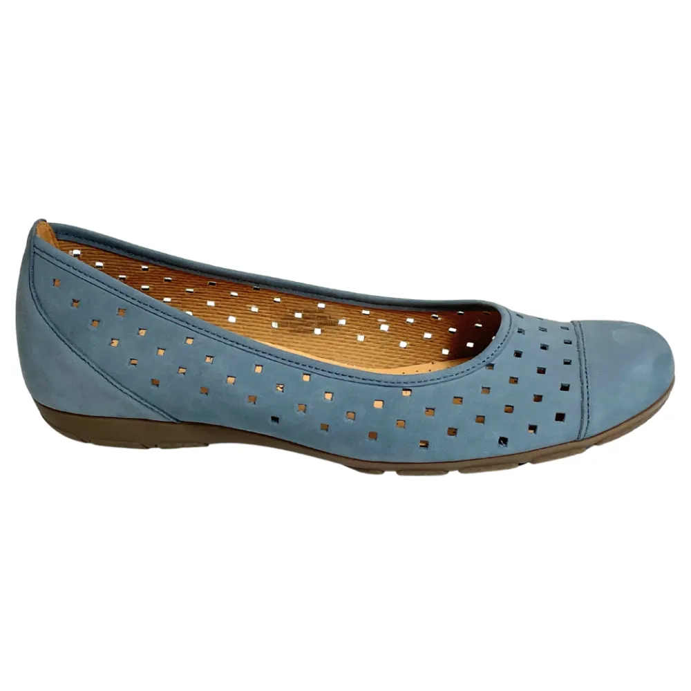 Gabor Ballet Perf Light Blue Flat (Women's)