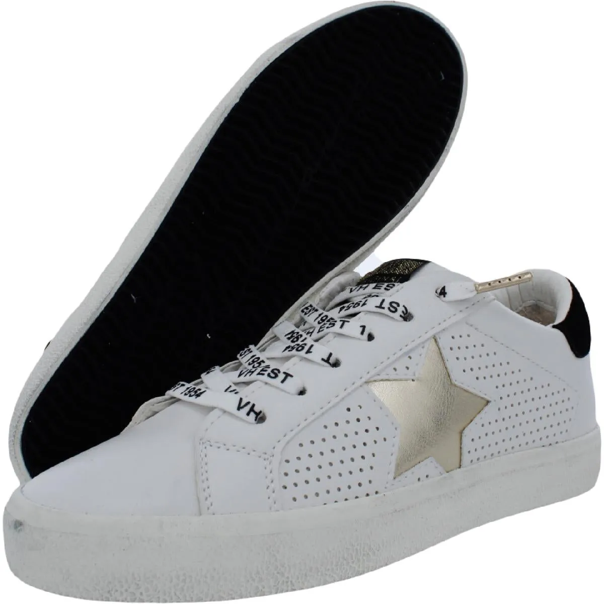 Gadol Womens Leather Metallic Casual and Fashion Sneakers