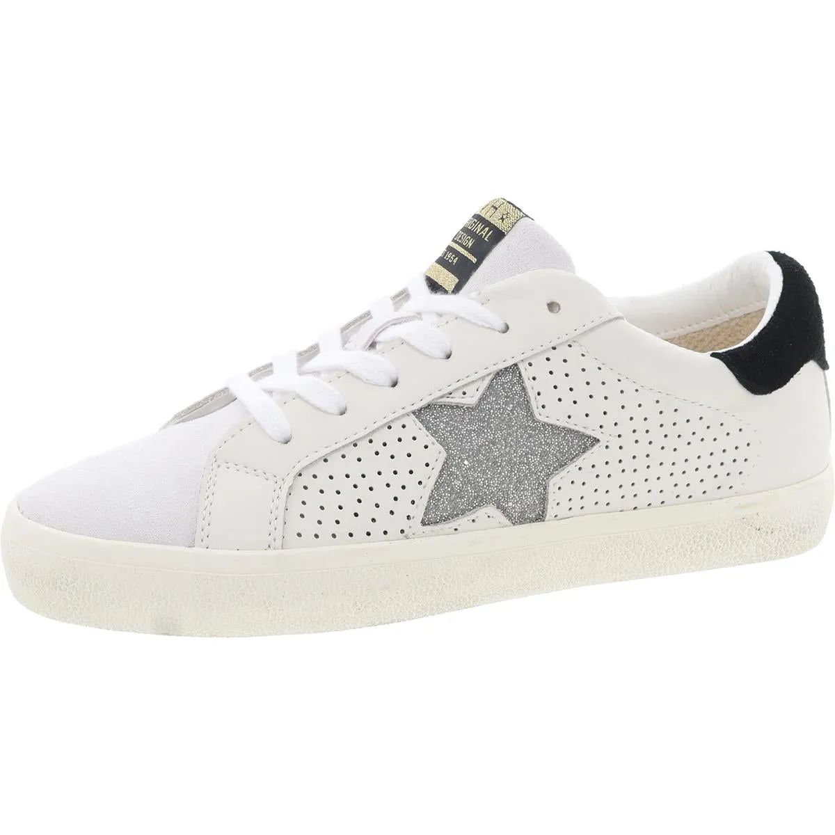 Gadol Womens Leather Metallic Casual and Fashion Sneakers
