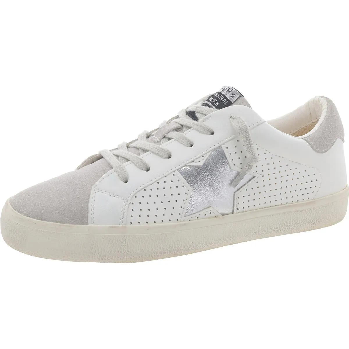Gadol Womens Leather Metallic Casual and Fashion Sneakers